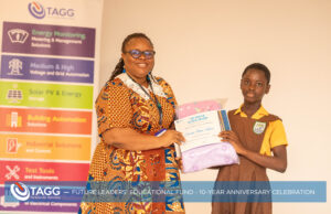 Outstanding students being awarded during FLEF anniversary celebration.